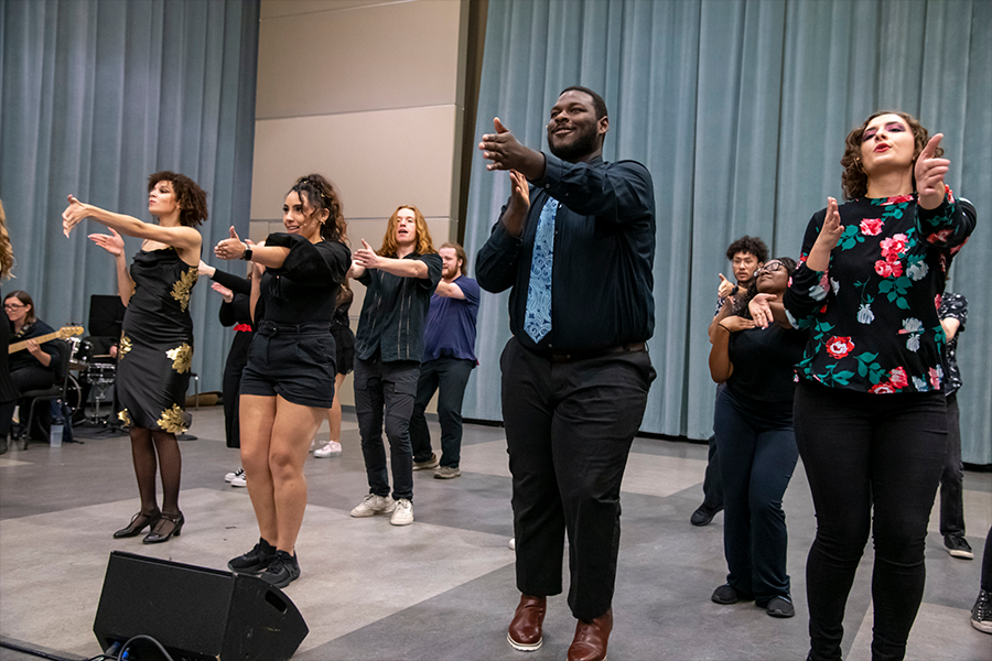 Students from the School of Theater perform selections from the upcoming production of Head Over Heels at ARTS! By George 2022. (Photo by Cable Risdon Photography)