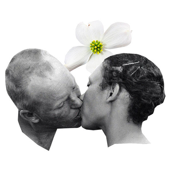 Man and woman kissing