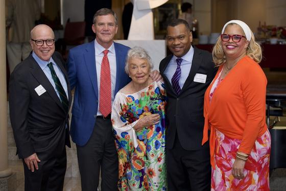 College of Visual and Performing Arts Dean Rick Davis, George Mason University Board of Visitors member Jon Peterson, Carolyn Peterson, George Mason University Board of Visitors Rector Horace Blackman, George Mason University Vice President of Advancement and Alumni Relations Trishana Bowden