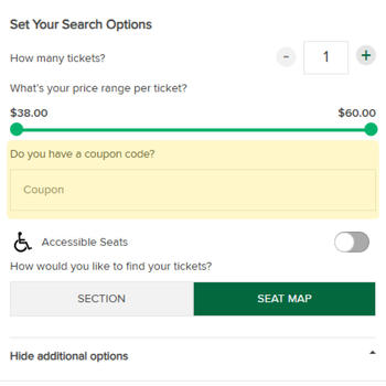 Screenshot of where to add a coupon code